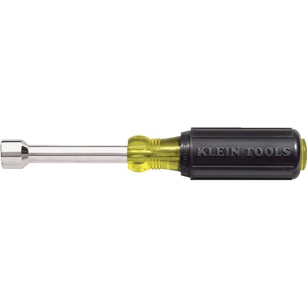 Klein Tools® 7/16" Hollow Nut Driver, 3" Shaft, Cushion-Grip Handle