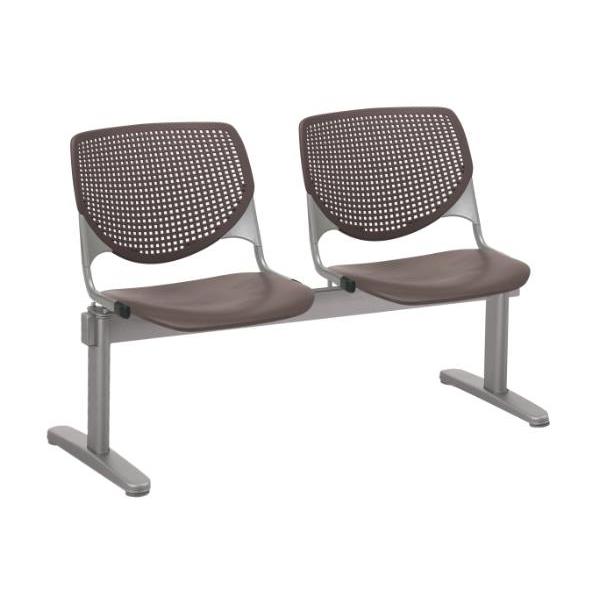 Kfi Seating Kool 2-Seat Reception Bench, Brownstone Seats & Back