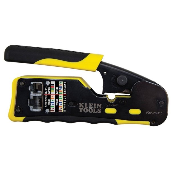 Klein Tools® Yellow/Black Pass Thru Modular Crimper