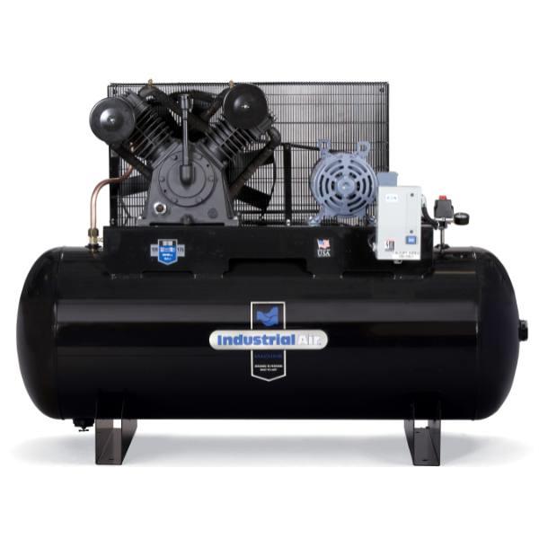 Industrial Air 10 Hp 460v 120 Gallon Horizontal Two Stage With Baldor Motor