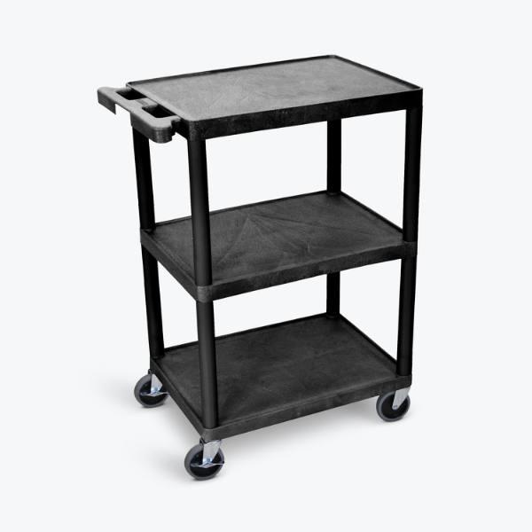 Luxor 24 X 18 Utility Cart - 3 Shelves Structural Foam Plastic