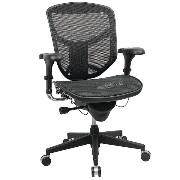 WorkPro Quantum 9000 Series Black Ergonomic Mesh Mid-Back Chair