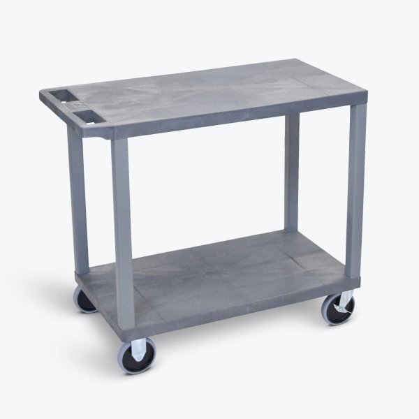 Luxor 18" X 24" 2-Flat Shelf Structural Foam Plastic Utility Cart In Blue