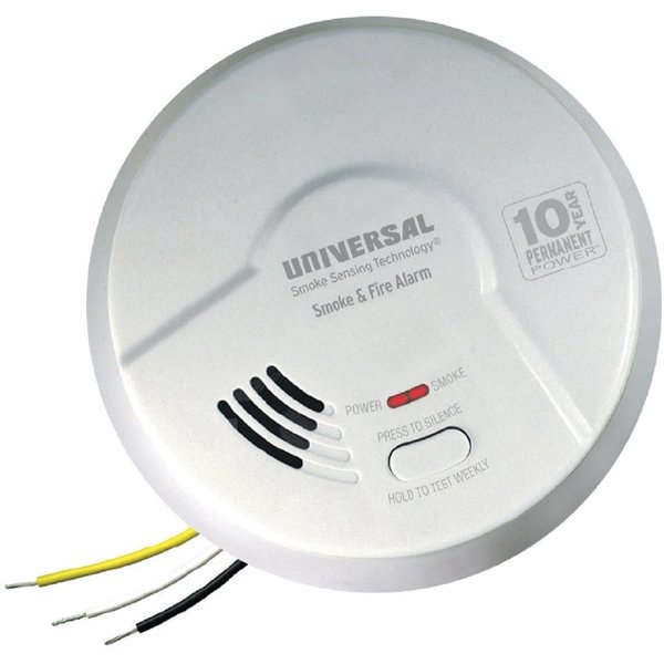 USI Electric 10-Year Sealed, Hardwired 2-in-1 Smoke/Fire Detector Battery Backup