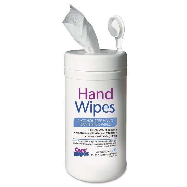 2XL 7x8 White Alcohol Free Hand Sanitizing Wipes, 70 wipes Each, Carton Of 6