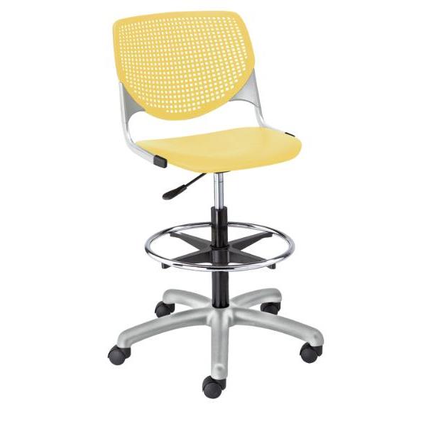 Kfi Seating Kool Drafting Stool, Yellow