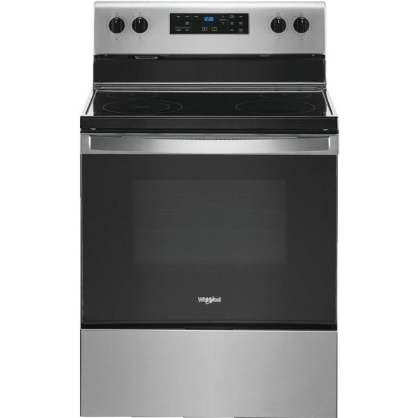 Whirlpool® 30" Electric, Smooth Range w/ 5.3 Cu Ft, Stainless