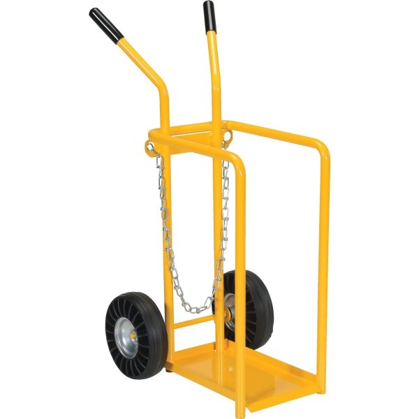 Vestil 150 lb Capacity Yellow Steel Cylinder Tilt Back Hand Truck