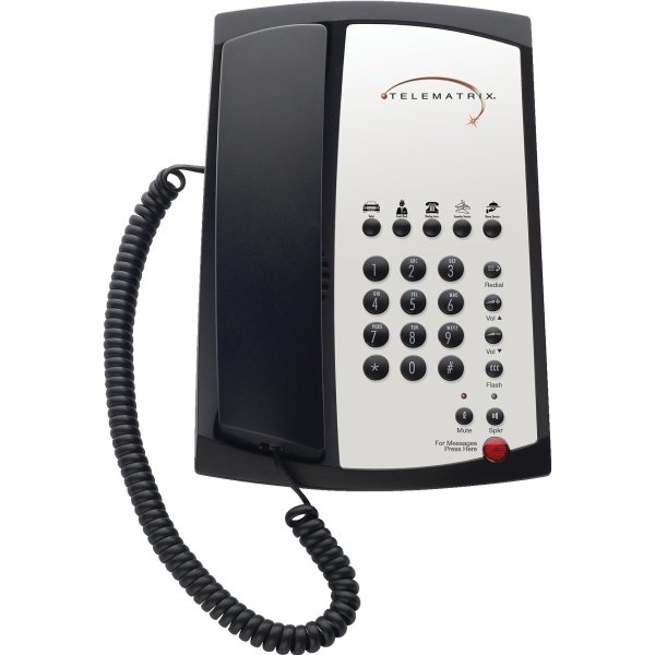 Telematrix Single Line Corded Speakerphone With Five Guest Service Keys Black