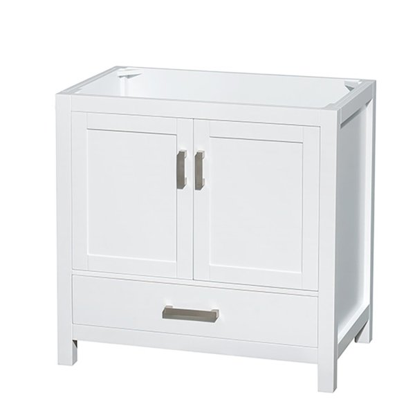 Wyndham Sheffield White Wood Single Bathroom Vanity 36" Without Countertop