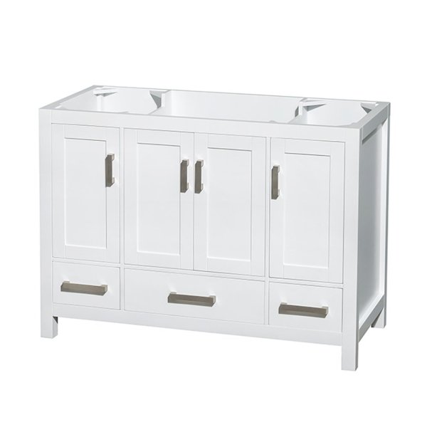 Wyndham Sheffield White Wood Single Bathroom Vanity 48" Without Countertop