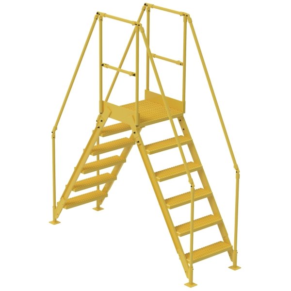 Vestil Yellow Steel 6-Step Tall Crossover Ladder 24"