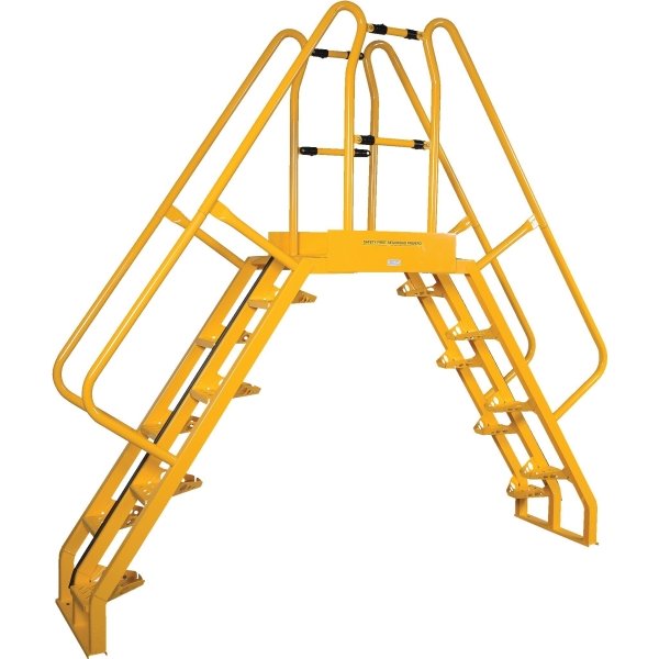 Vestil Yellow Steel 10-Step Alternating Crossover Ladder 94 x 115"