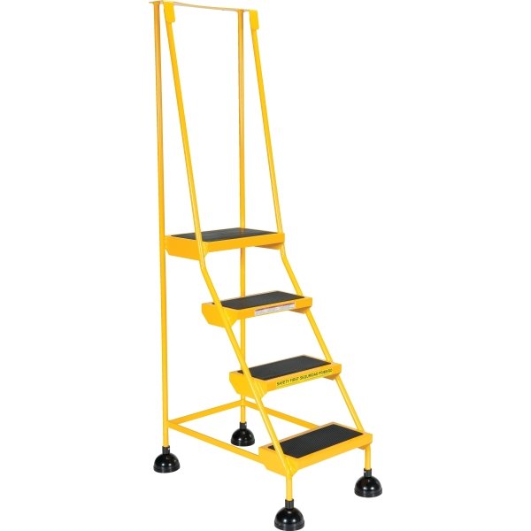 Vestil Yellow 4-Step Spring Loaded Rolling Ladder 31.81"